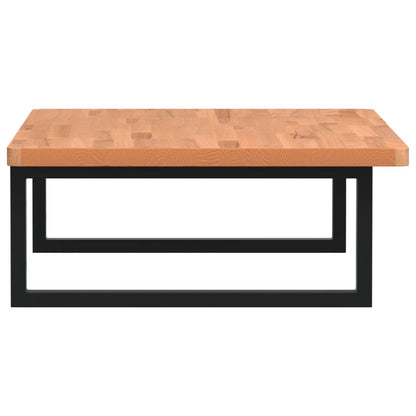 Badeværelseshylde Stål Og Massivt Bøgetræ Sort