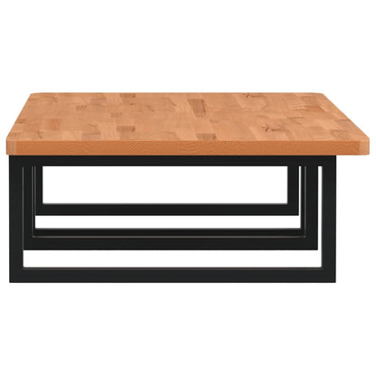 Badeværelseshylde Stål Og Massivt Bøgetræ Sort