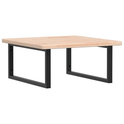 Badeværelseshylde Stål Og Massivt Egetræ Brun Og Sort