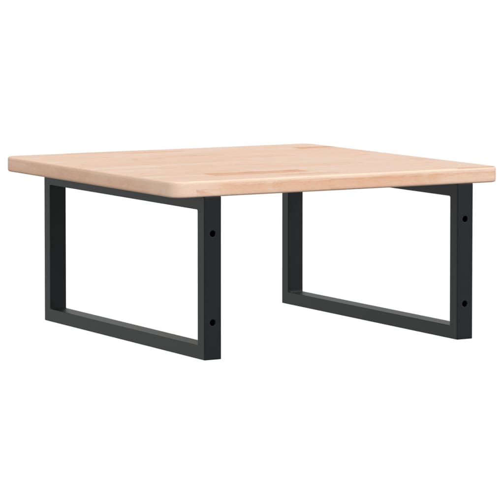 Badeværelseshylde Stål Og Massivt Egetræ Brun Og Sort