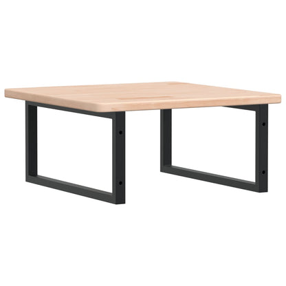 Badeværelseshylde Stål Og Massivt Egetræ Brun Og Sort