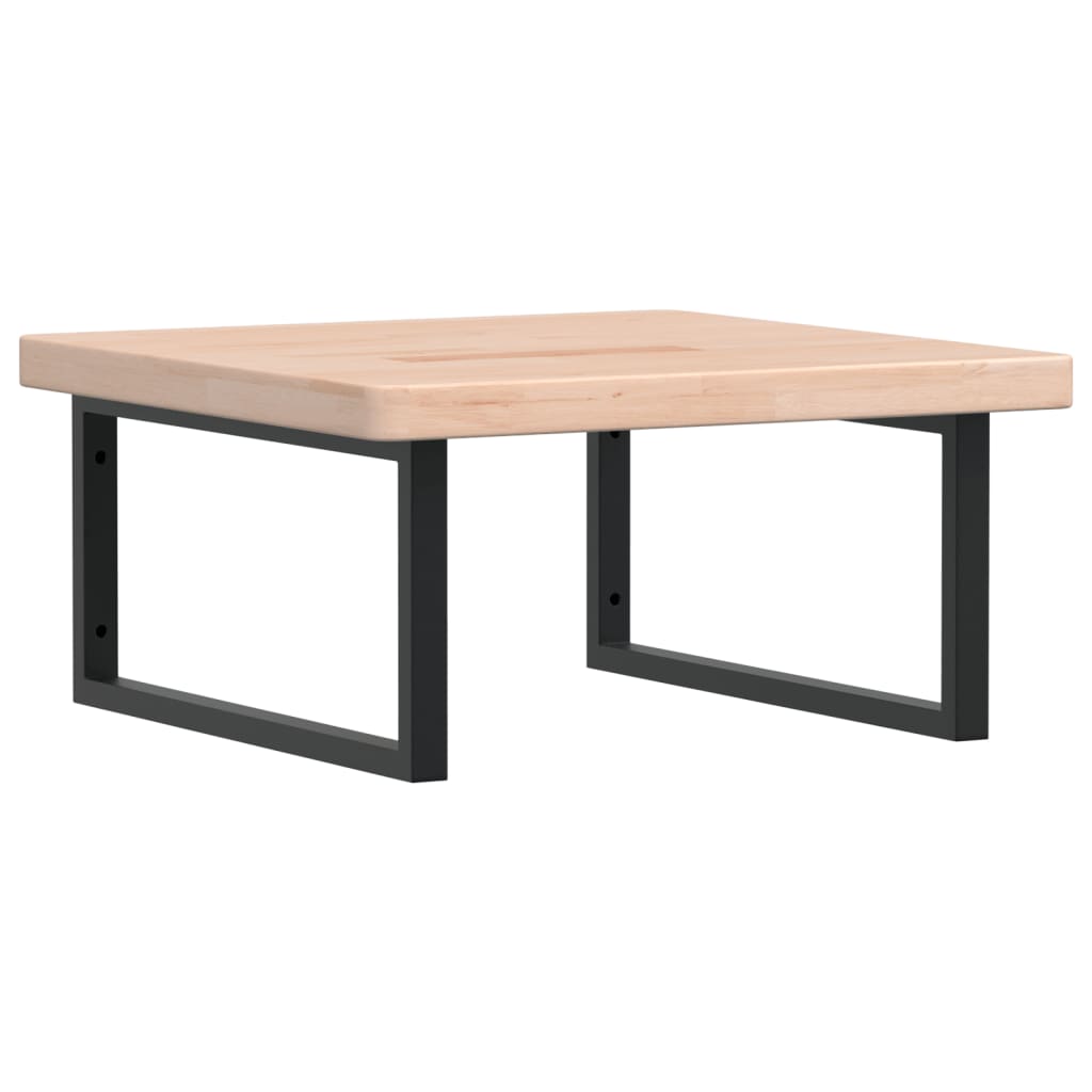 Badeværelseshylde Stål Og Massivt Egetræ Brun Og Sort