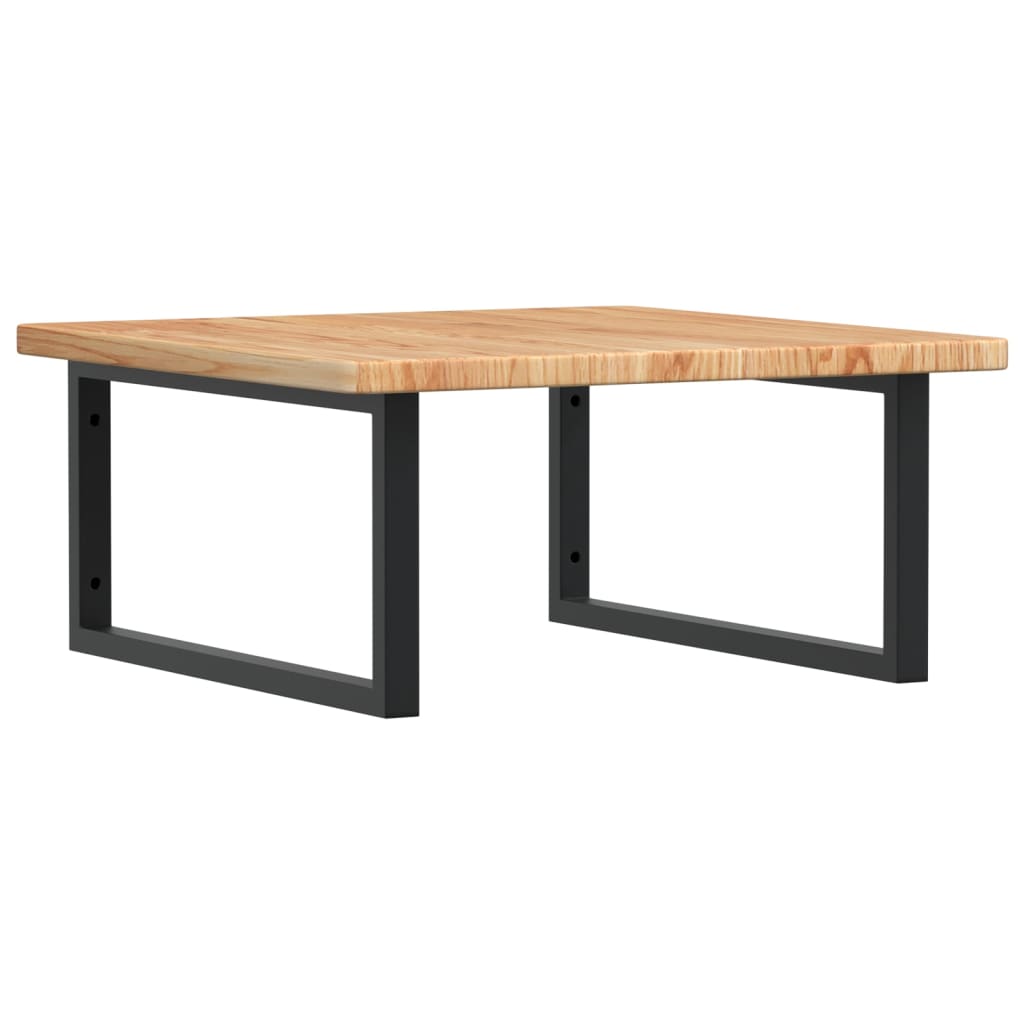 Badeværelseshylde Stål Og Massivt Egetræ Lysebrun Og Sort