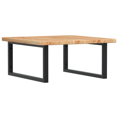 Badeværelseshylde Stål Og Massivt Egetræ Lysebrun Og Sort