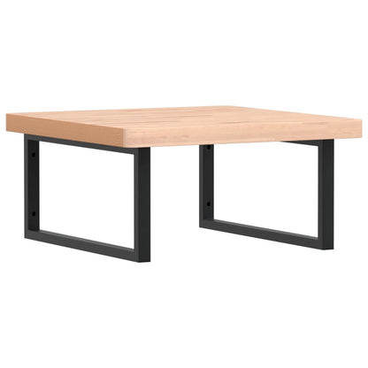 Badeværelseshylde Stål Og Massivt Bøgetræ Brun Og Sort