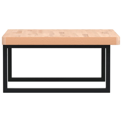 Badeværelseshylde Stål Og Massivt Bøgetræ Brun Og Sort