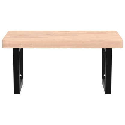 Badeværelseshylde Stål Og Massivt Bøgetræ Brun Og Sort