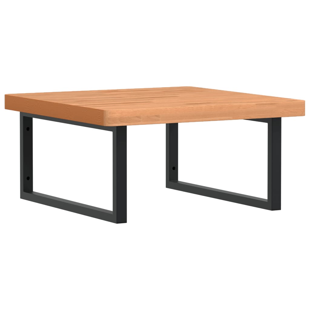 Badeværelseshylde Stål Og Massivt Bøgetræ Mørkebrun Og Sort