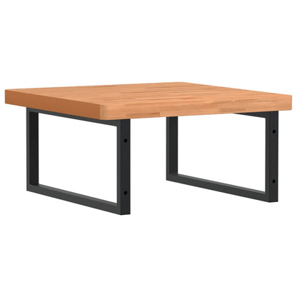 Badeværelseshylde Stål Og Massivt Bøgetræ Mørkebrun Og Sort