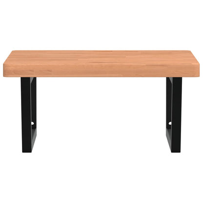 Badeværelseshylde Stål Og Massivt Bøgetræ Mørkebrun Og Sort