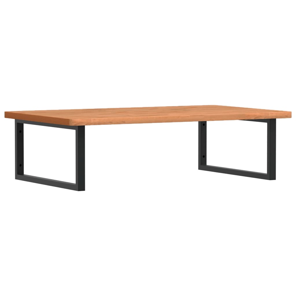 Badeværelseshylde Stål Og Massivt Bøgetræ Mørkebrun Og Sort