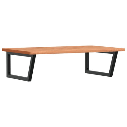 Badeværelseshylde Stål Og Massivt Bøgetræ Mørkebrun Og Sort