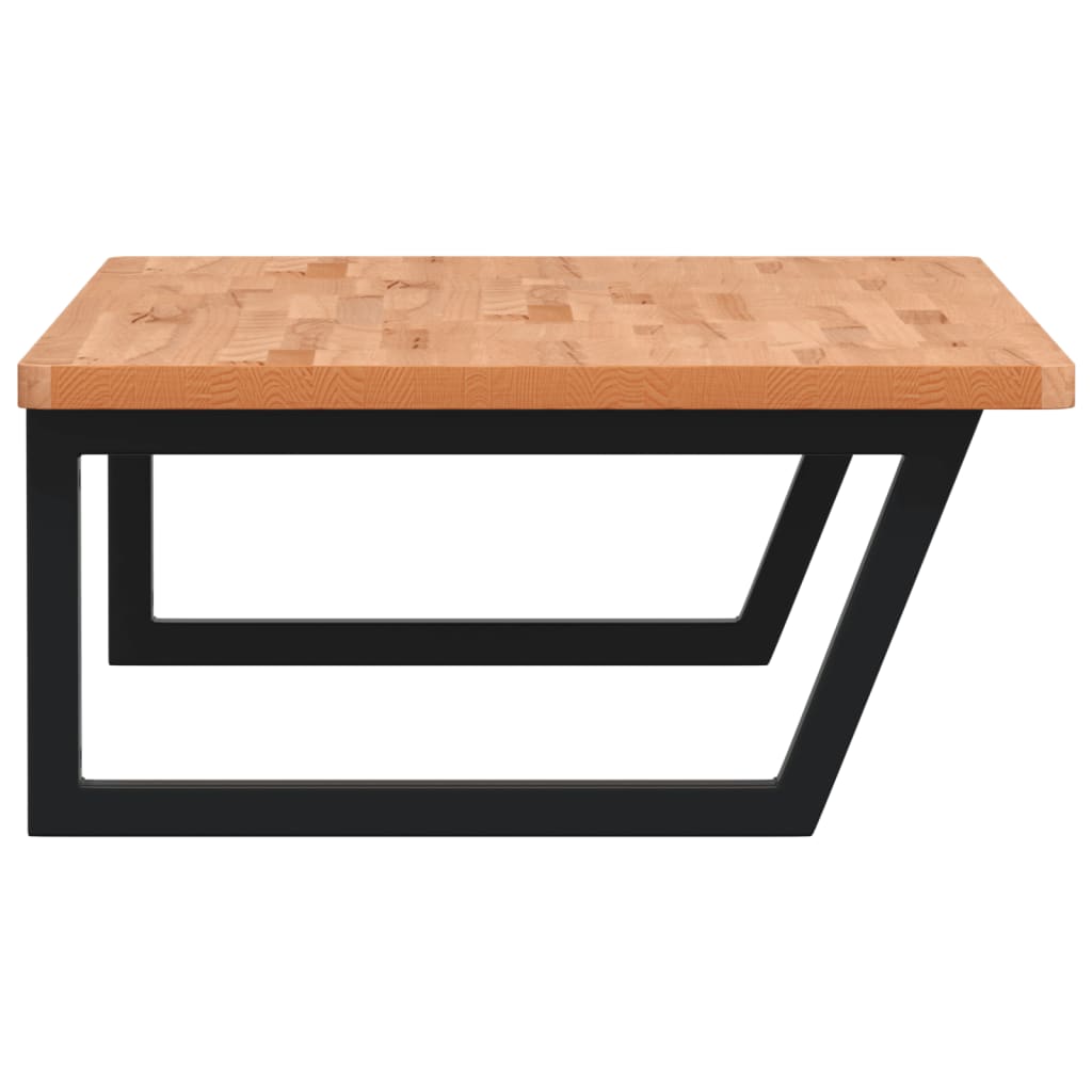 Badeværelseshylde Stål Og Massivt Bøgetræ Mørkebrun Og Sort