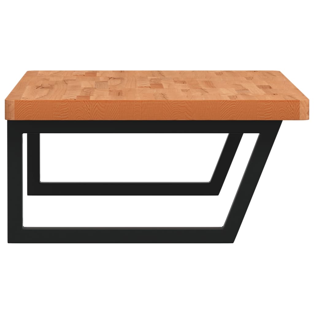 Badeværelseshylde Stål Og Massivt Bøgetræ Mørkebrun Og Sort