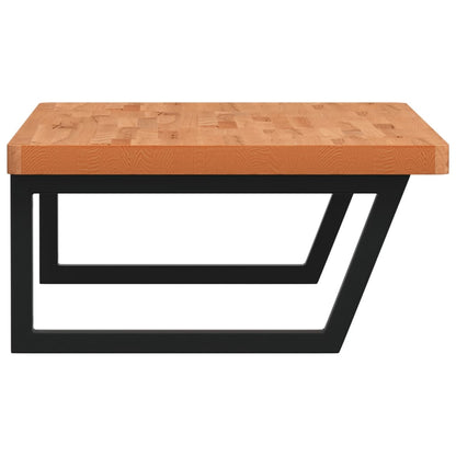 Badeværelseshylde Stål Og Massivt Bøgetræ Mørkebrun Og Sort