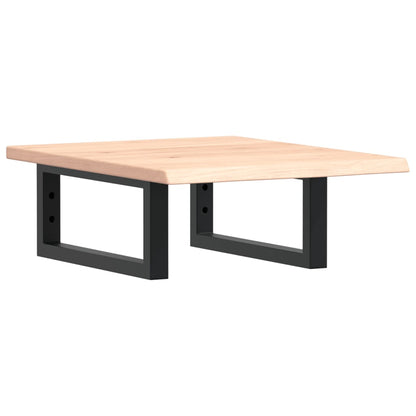 Badeværelseshylde Stål Og Massivt Egetræ Brun Og Sort