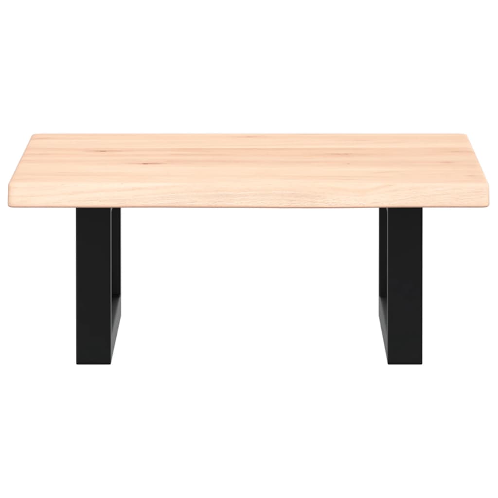 Badeværelseshylde Stål Og Massivt Egetræ Brun Og Sort