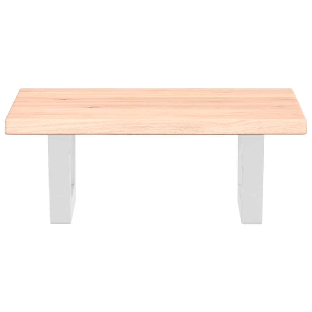 Badeværelseshylde Stål Og Massivt Egetræ Brun Og Hvid