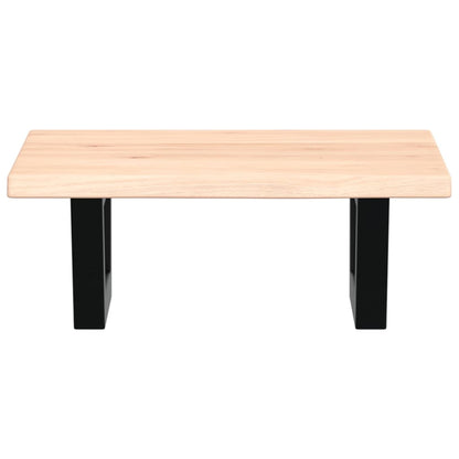 Badeværelseshylde Stål Og Massivt Egetræ Brun Og Sort