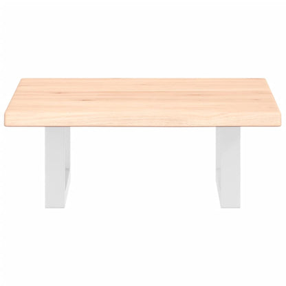 Badeværelseshylde Stål Og Massivt Egetræ Brun Og Hvid