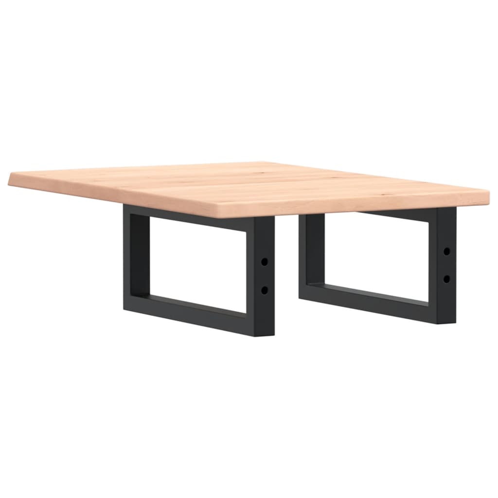 Badeværelseshylde Stål Og Massivt Egetræ Brun Og Sort