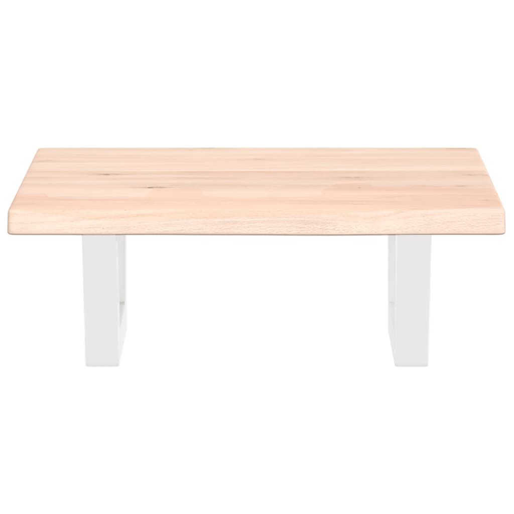 Badeværelseshylde Stål Og Massivt Egetræ Brun Og Hvid