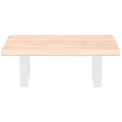 Badeværelseshylde Stål Og Massivt Egetræ Brun Og Hvid