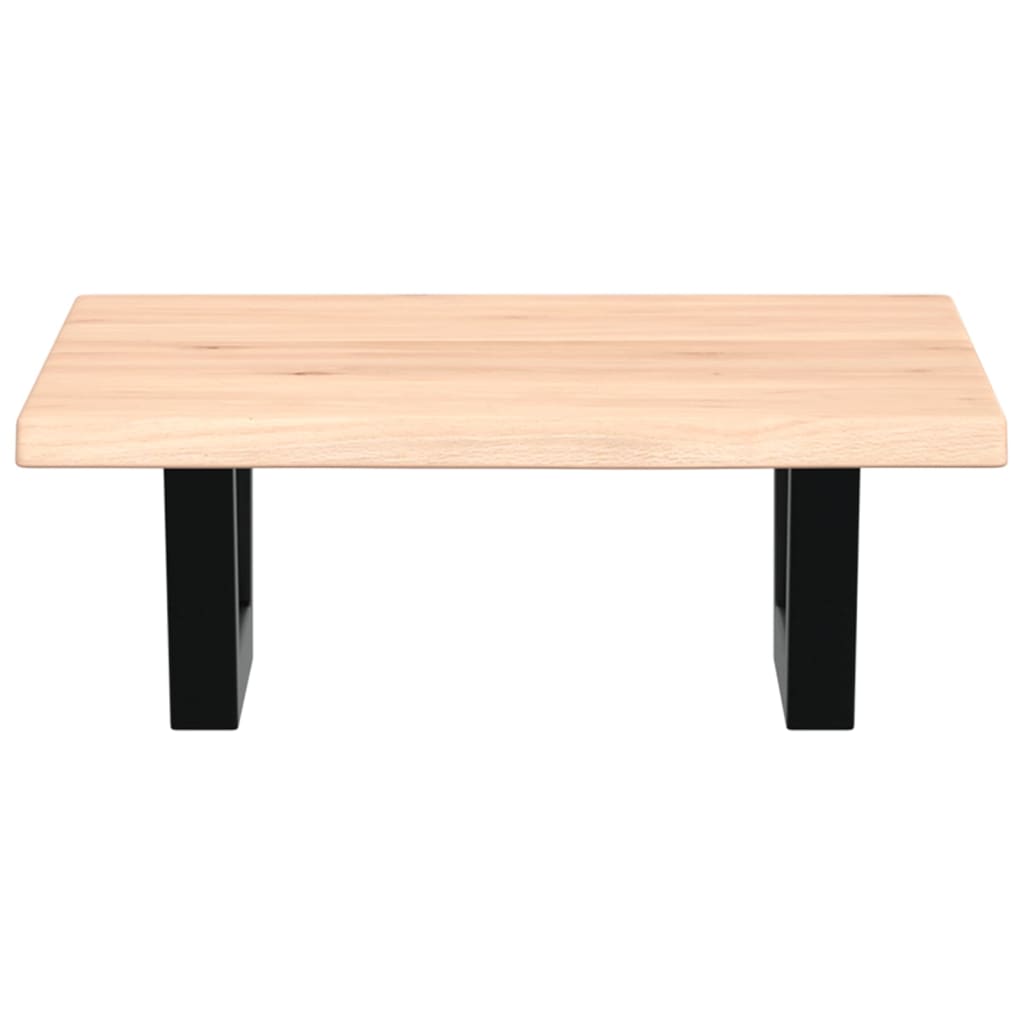 Badeværelseshylde Stål Og Massivt Egetræ Brun Og Sort