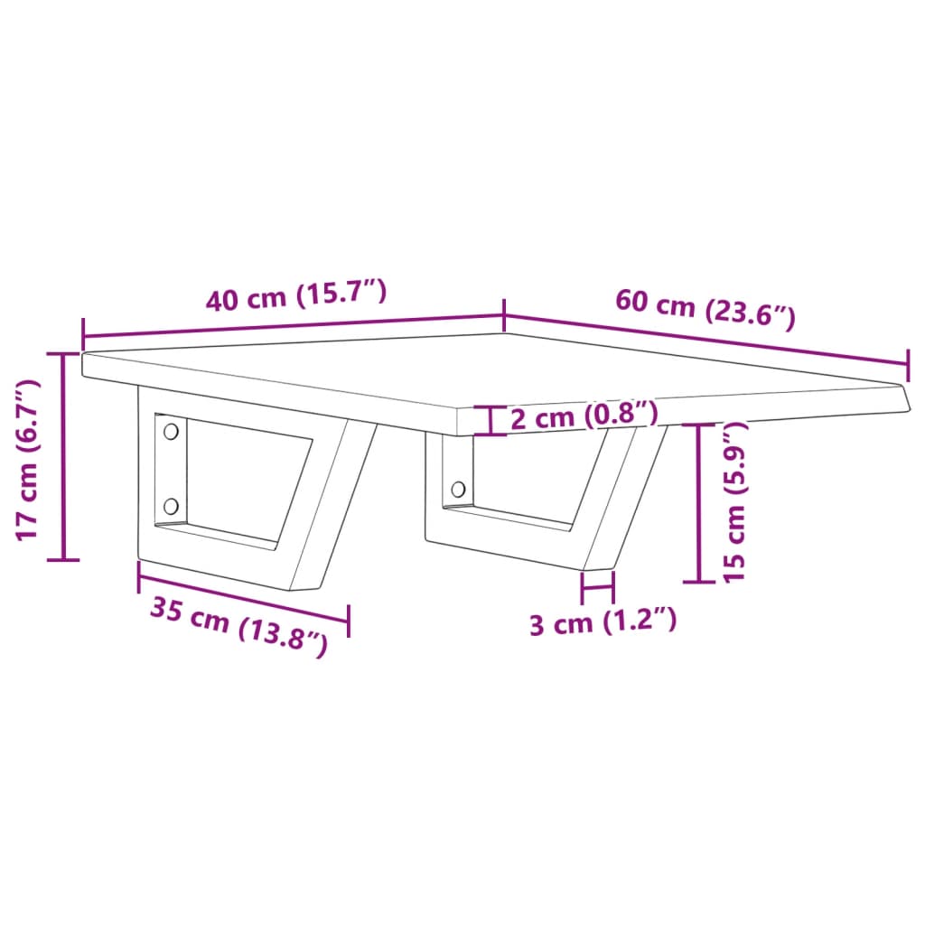 Badeværelseshylde Stål Og Massivt Egetræ Brun Og Sort