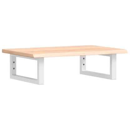 Badeværelseshylde Stål Og Massivt Egetræ Brun Og Hvid