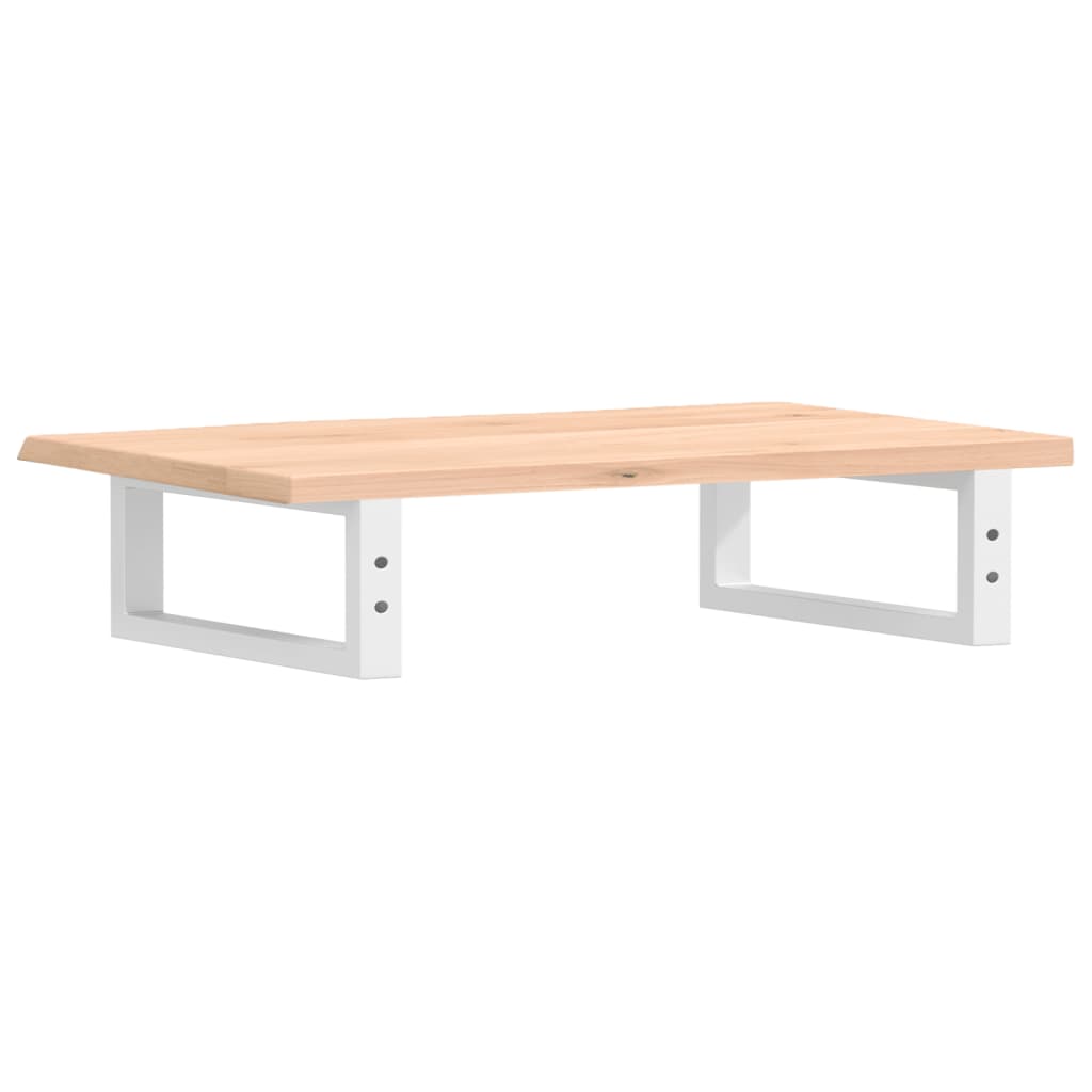 Badeværelseshylde Stål Og Massivt Egetræ Brun Og Hvid