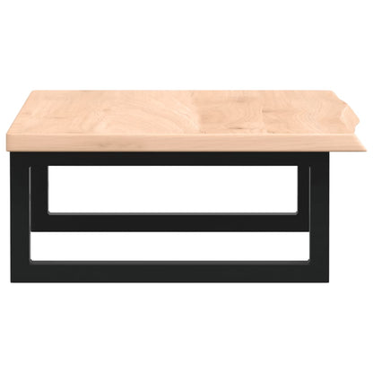 Badeværelseshylde Stål Og Massivt Egetræ Brun Og Sort