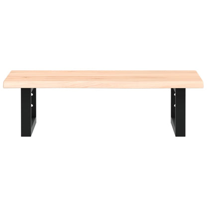 Badeværelseshylde Stål Og Massivt Egetræ Brun Og Sort