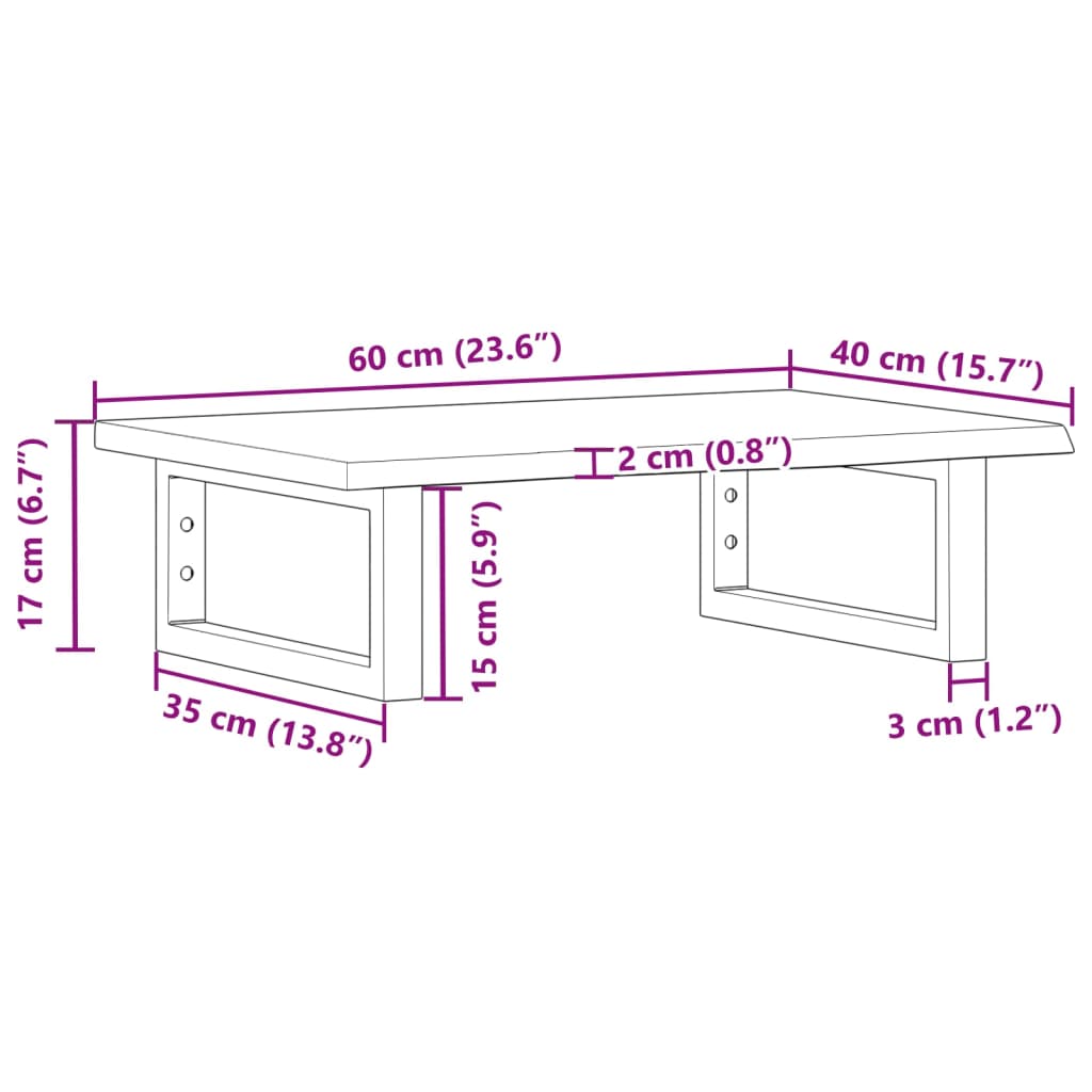 Badeværelseshylde Stål Og Massivt Egetræ Brun Og Sort