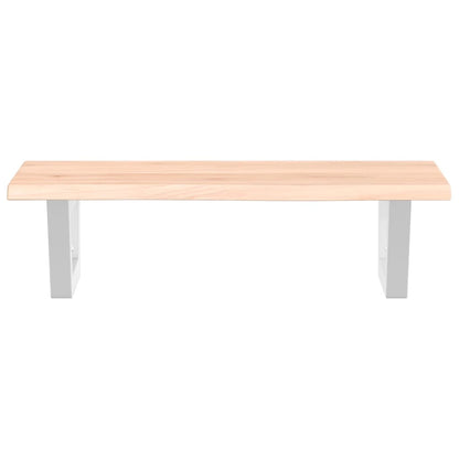 Badeværelseshylde Stål Og Massivt Egetræ Brun Og Hvid