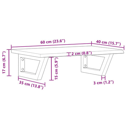 Badeværelseshylde Stål Og Massivt Egetræ Brun Og Hvid