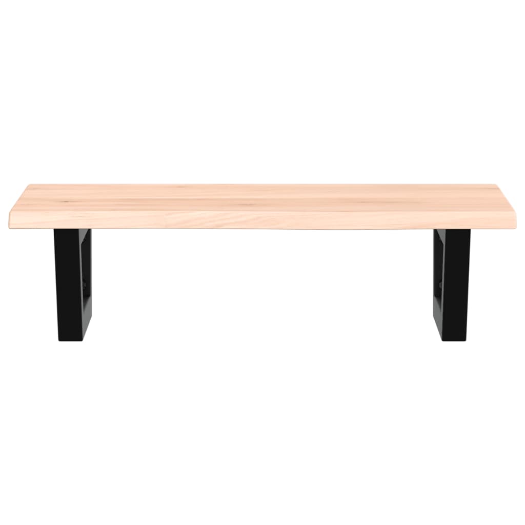 Badeværelseshylde Stål Og Massivt Egetræ Brun Og Sort