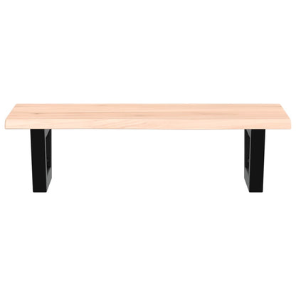 Badeværelseshylde Stål Og Massivt Egetræ Brun Og Sort