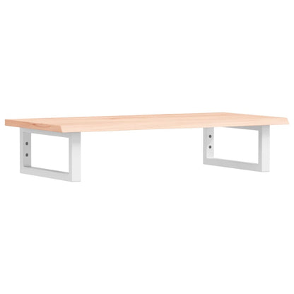 Badeværelseshylde Stål Og Massivt Egetræ Brun Og Hvid