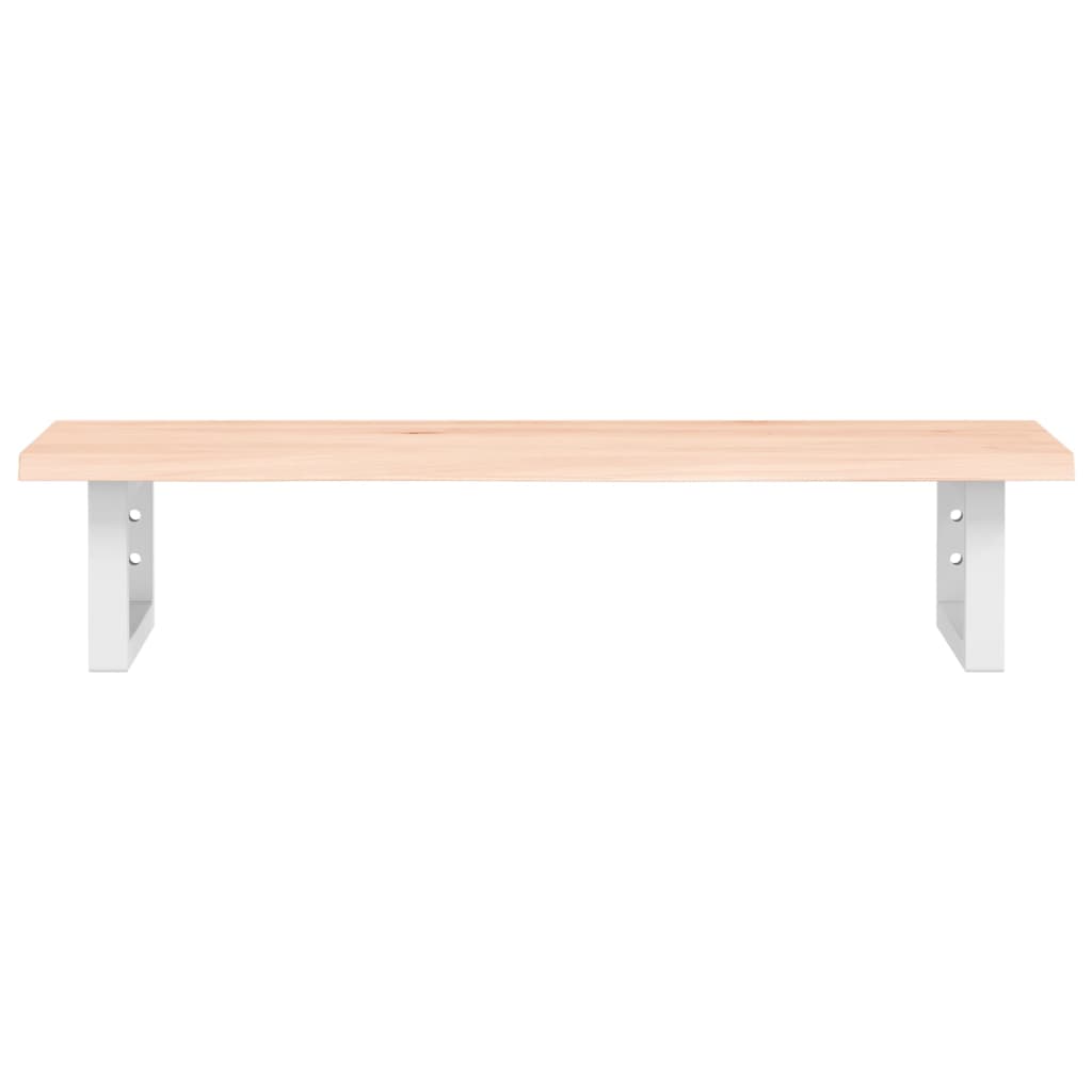 Badeværelseshylde Stål Og Massivt Egetræ Brun Og Hvid