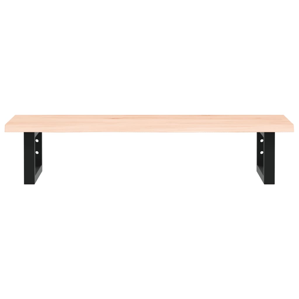 Badeværelseshylde Stål Og Massivt Egetræ Brun Og Sort