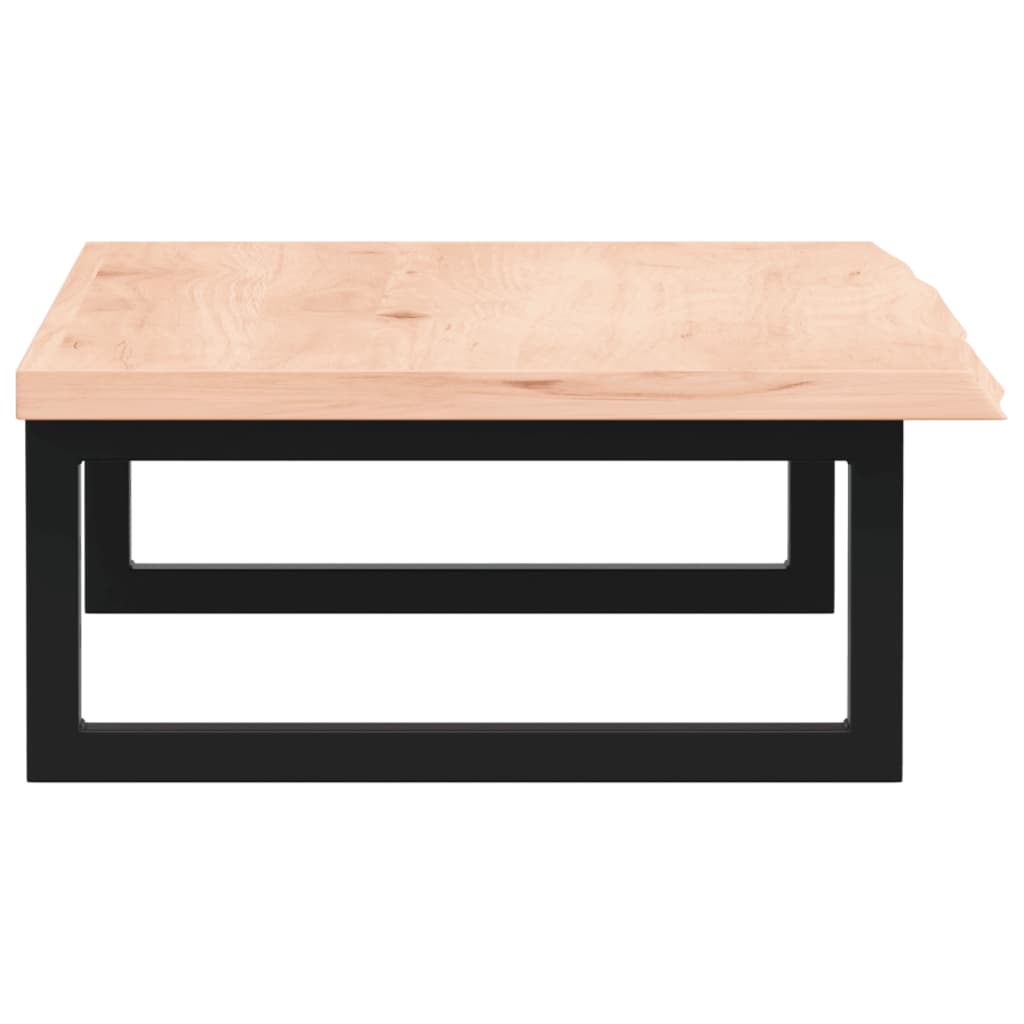 Badeværelseshylde Stål Og Massivt Egetræ Brun Og Sort