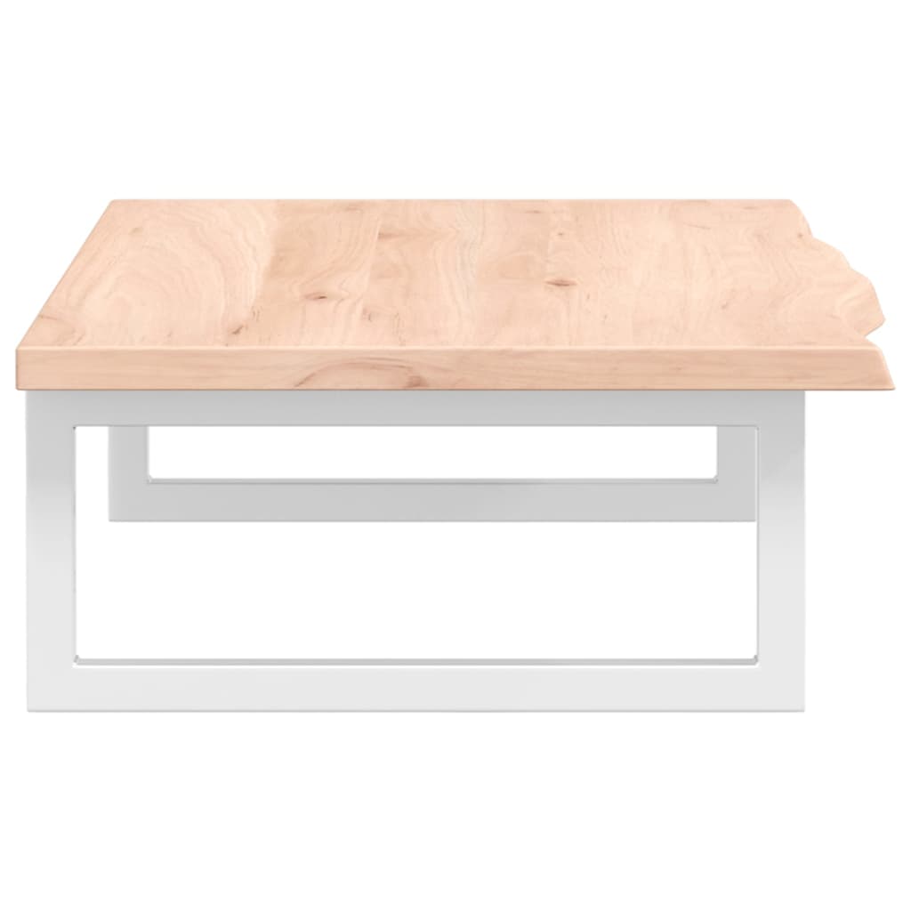 Badeværelseshylde Stål Og Massivt Egetræ Brun Og Hvid