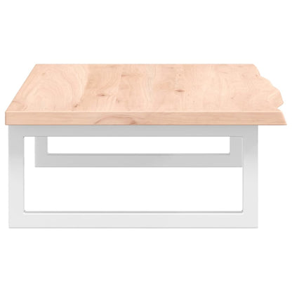 Badeværelseshylde Stål Og Massivt Egetræ Brun Og Hvid