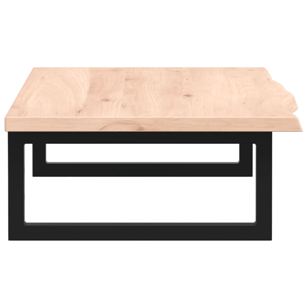 Badeværelseshylde Stål Og Massivt Egetræ Brun Og Sort