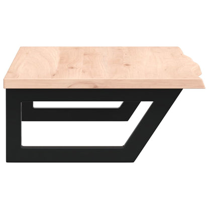 Badeværelseshylde Stål Og Massivt Egetræ Brun Og Sort