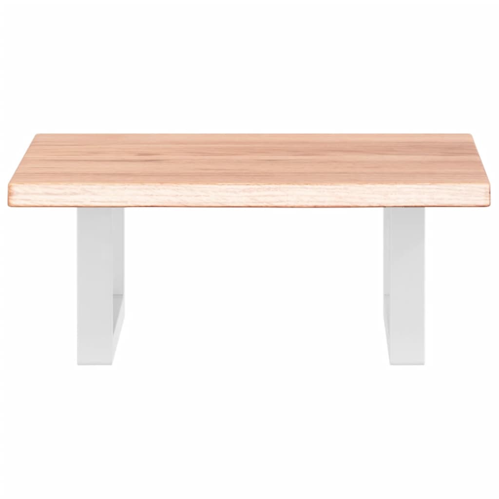 Badeværelseshylde Stål Og Massivt Egetræ Lysebrun Og Hvid