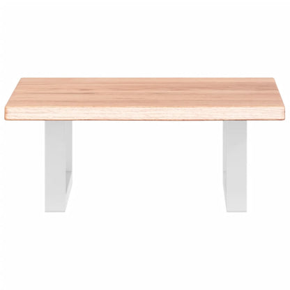 Badeværelseshylde Stål Og Massivt Egetræ Lysebrun Og Hvid