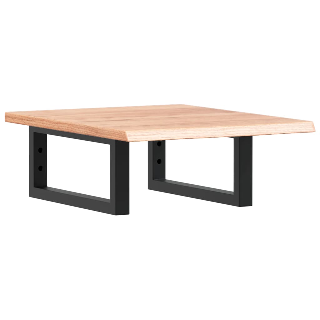 Badeværelseshylde Stål Og Massivt Egetræ Lysebrun Og Sort