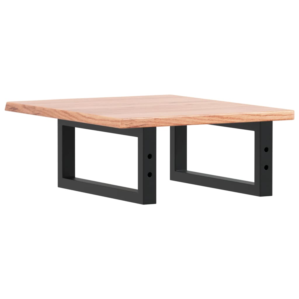 Badeværelseshylde Stål Og Massivt Egetræ Lysebrun Og Sort